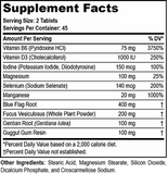 thyro supplements facts label