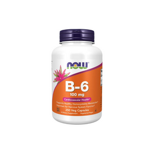 Vitamin b-6 supplement bottle, 250 veg capsules  by now food