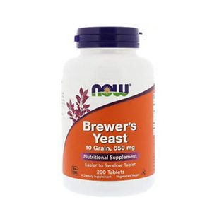 Vitamin supplement bottle of brewers yeast, 200  tablets  by now foods