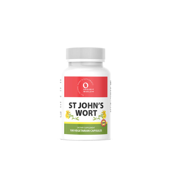 St. John's wort 100 veg capsules bottle by organic world