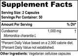 Supplement Facts label of bitter melon by organic world