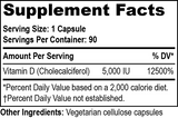 Vitamin D3 supplements facts label